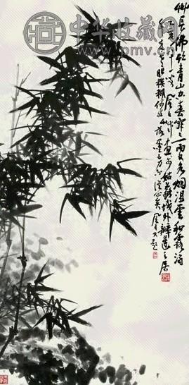 蒋风白 乙亥(1995年)作 墨竹 立轴 水墨纸本