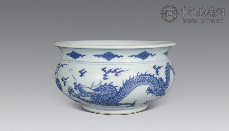 清康熙 青花龙纹炉