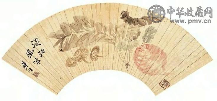 陈鸿寿 淡泊风味 扇面 设色纸本