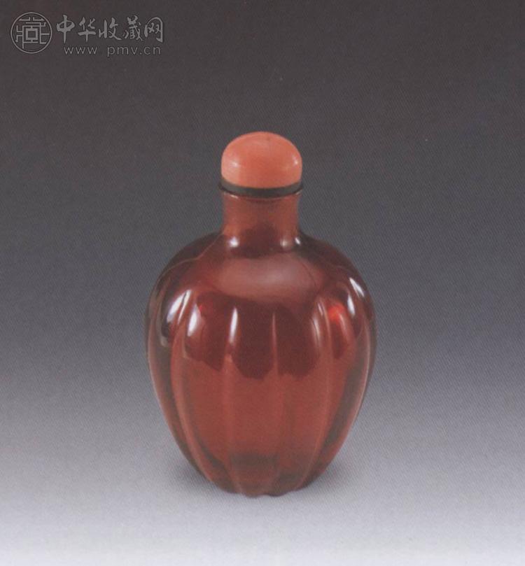 清 红料瓜形鼻烟壶