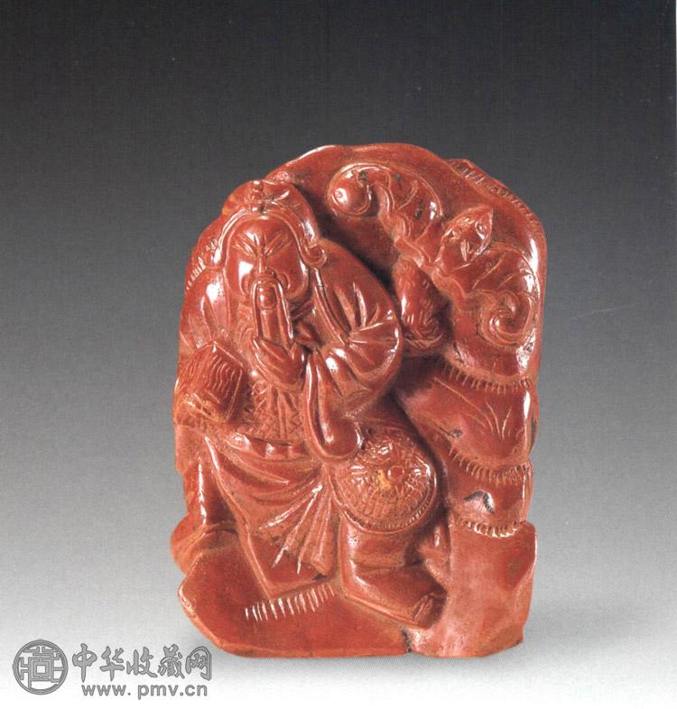 清中期 雄晶关公夜读像