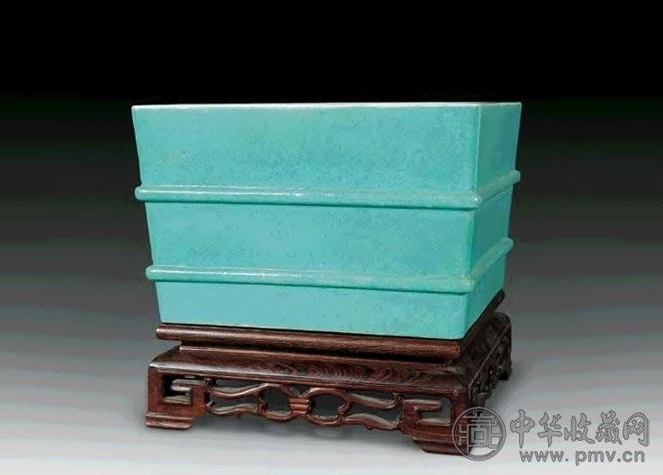 清乾隆 松石绿釉方盆