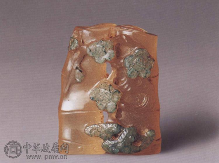 清 玛瑙留皮竹节珮