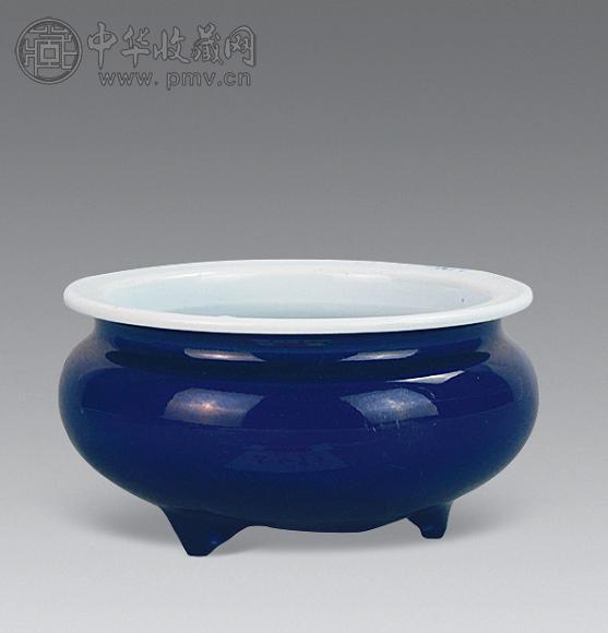 清 蓝釉炉