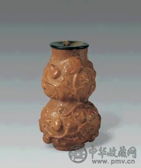 当代 子孙万代纹鼻烟壶