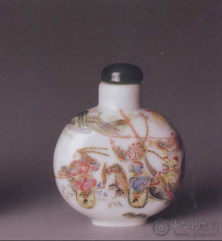 清道光 粉彩空城计图鼻烟壶