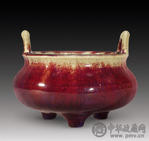 清 窑变釉双耳炉