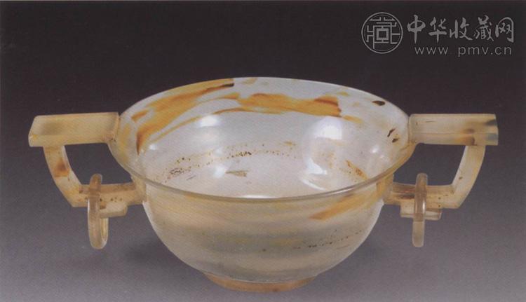 清中期 玛瑙双耳杯