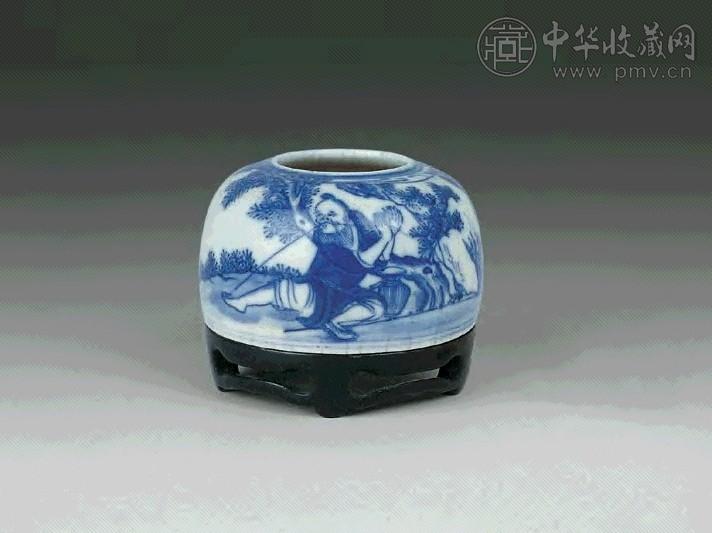 清乾隆 浆胎青花渔翁水盂