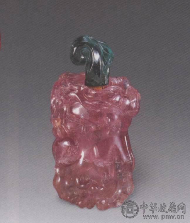 清 碧玺佛手式鼻烟壶