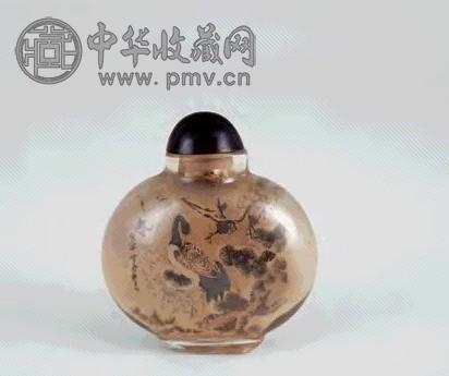 清 料内画松鹤延年鼻烟壶