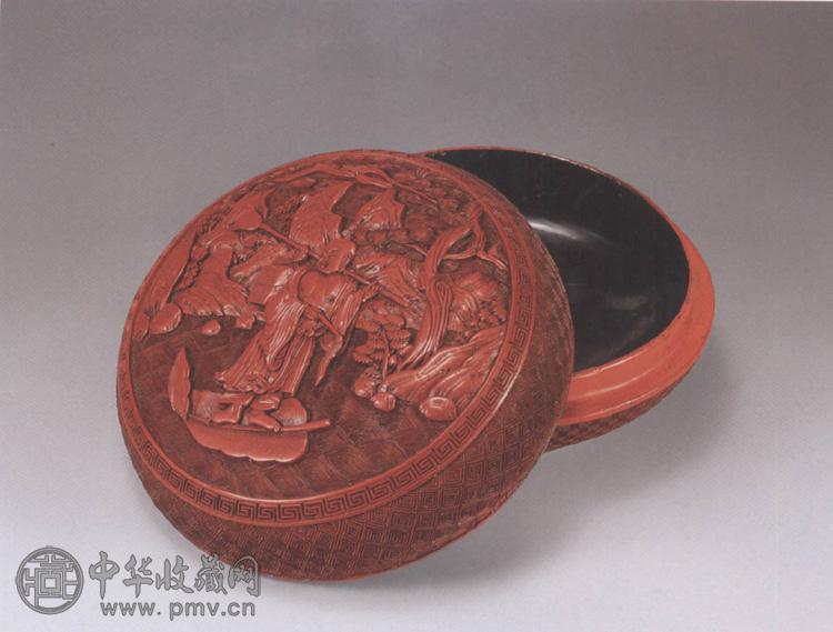 清中期 雕漆罗汉圆盒