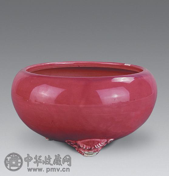 清 胭脂粉三足炉