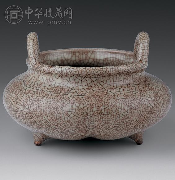 明 哥釉双耳炉