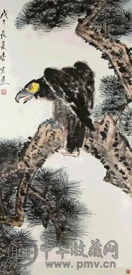 唐云 松鹰 立轴 设色纸本