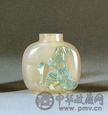 清中期玛瑙巧色浮雕蟾莲鼻烟壶收藏资讯|艺术家|书画家|书画名人|书法家