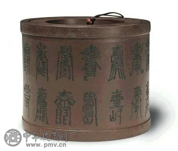 清 道光 紫砂堆塑百寿纹蟋蟀罐(1件)