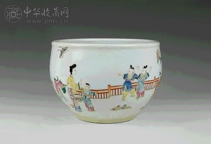 清光绪 粉彩仕女小缸