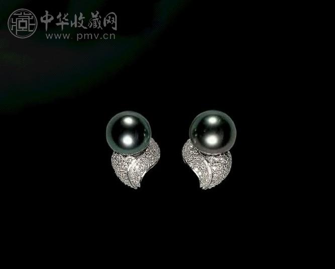 大溪地黑珍珠耳环