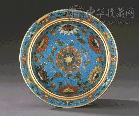 明 掐丝琺瑯缠枝莲花盌