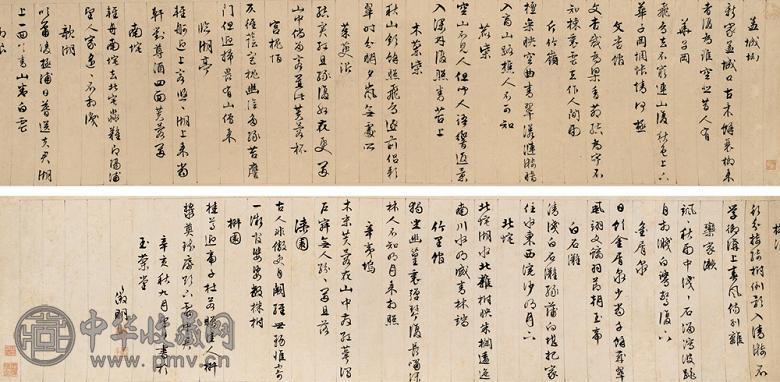 文徵明 明辛亥(1551年)作 行书辋川诗 手卷 水墨纸本