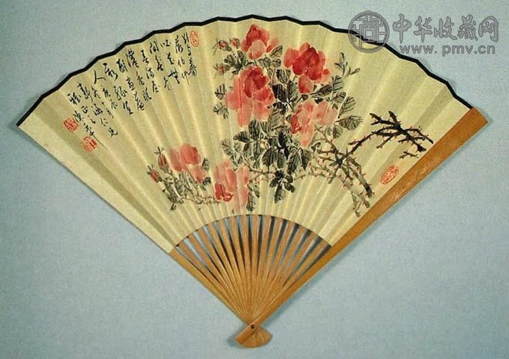 现代 陈半丁 花卉 成扇