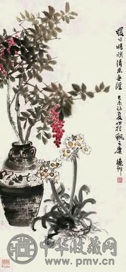 陈秋草 1979年作 清供图 立轴 设色纸本