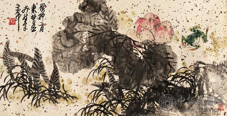 来楚生 荷花 镜心 纸本