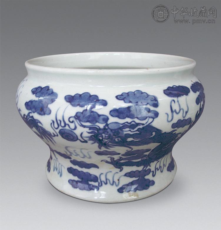 清 青花云龙纹炉