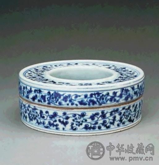 清中期 青花缠枝莲纹朝珠盒