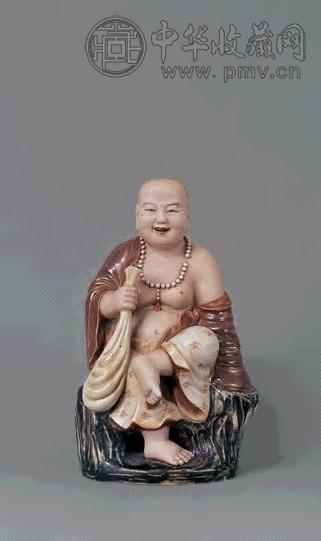 现代 曾龙升陶塑布袋和尚