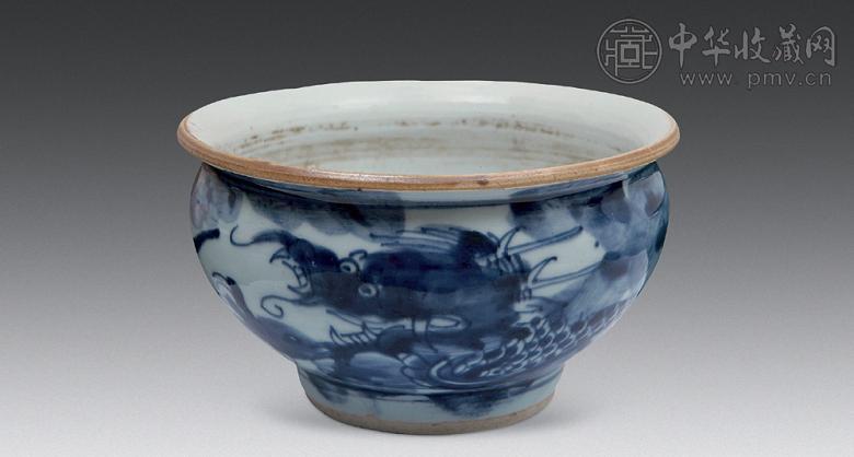 清顺治 青花云龙纹炉