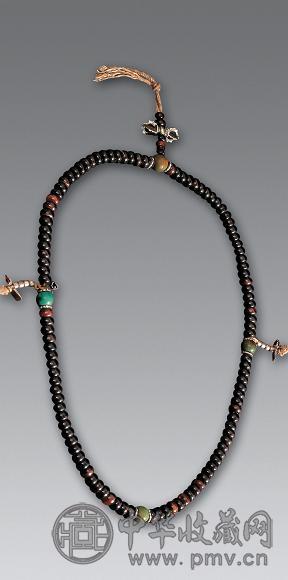 清 密宗犀角宝石佛珠串