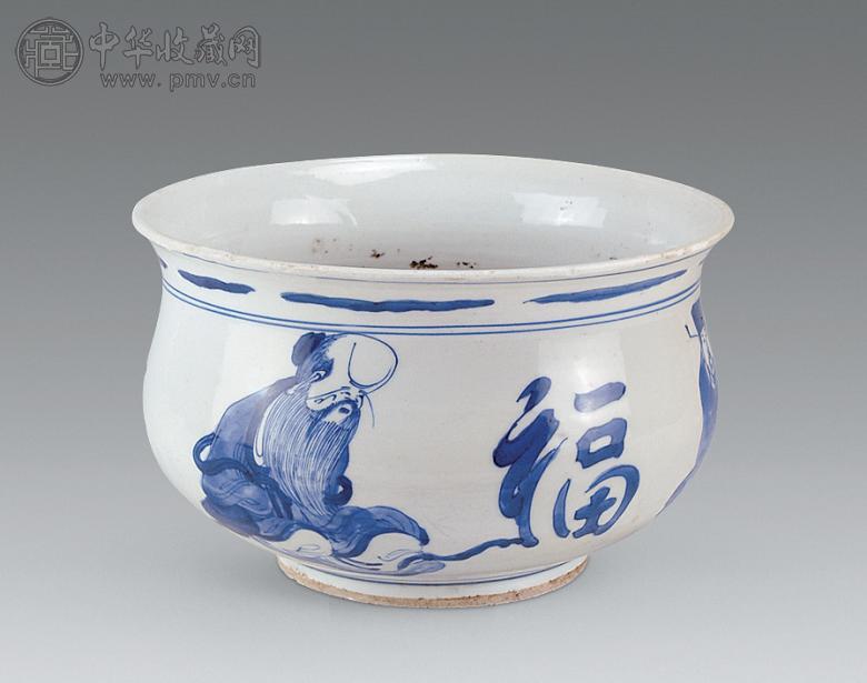 清 青花“福禄寿”纹香炉