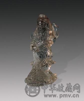 清 水晶渔翁摆件