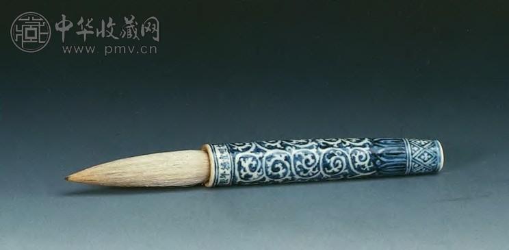 宣德 青花卷草纹笔杆
