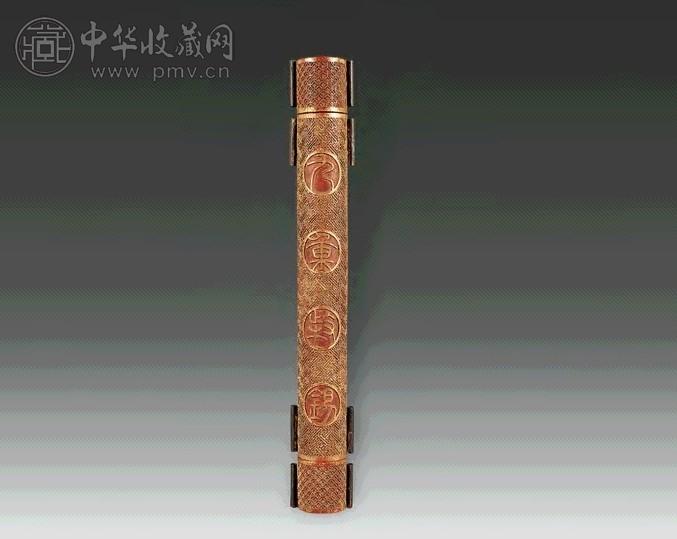 清乾隆 朱漆金圣旨筒