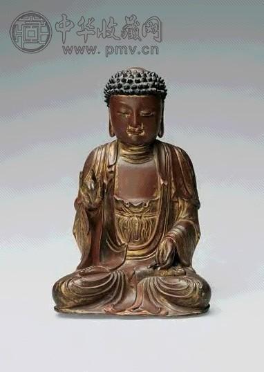 清中期 朱漆描金佛坐像