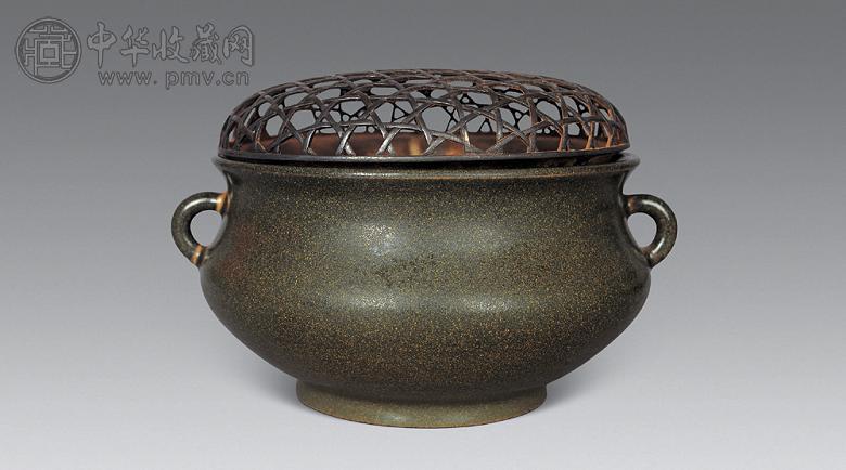 清中期 茶叶末釉双耳炉