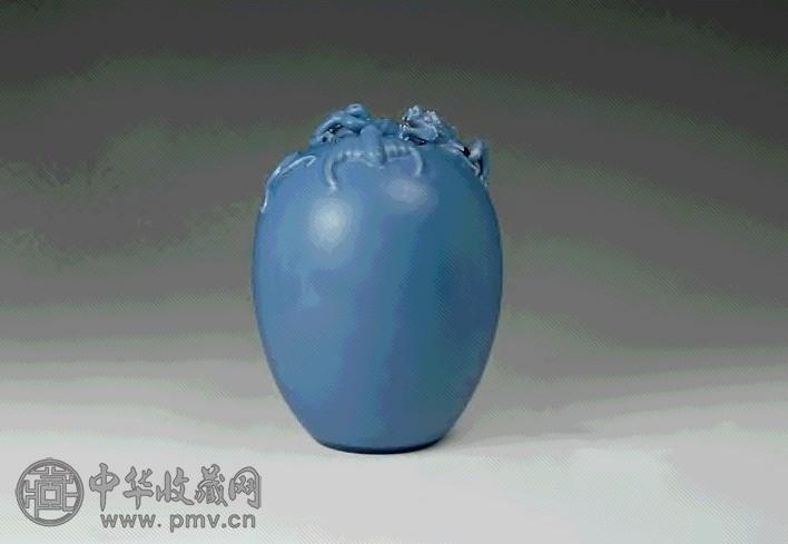 民国 天蓝釉盘螭洗