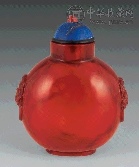 民国 红料烟壶