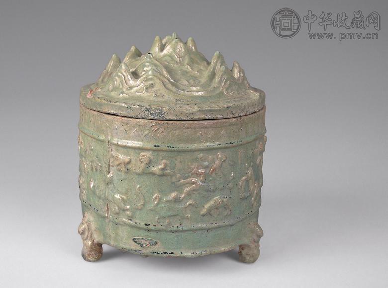 西汉 绿釉博山炉 西汉 绿釉博山炉