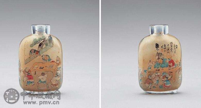 清末 叶仲三内画婴戏图鼻烟壶