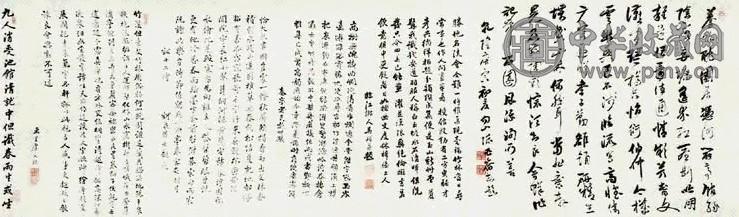 杭世骏 书画题跋 手卷 纸本