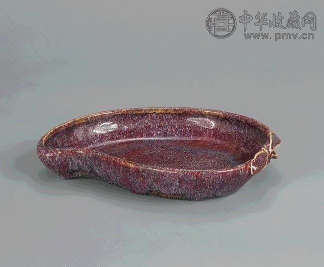 清 仿钧釉桃形洗
