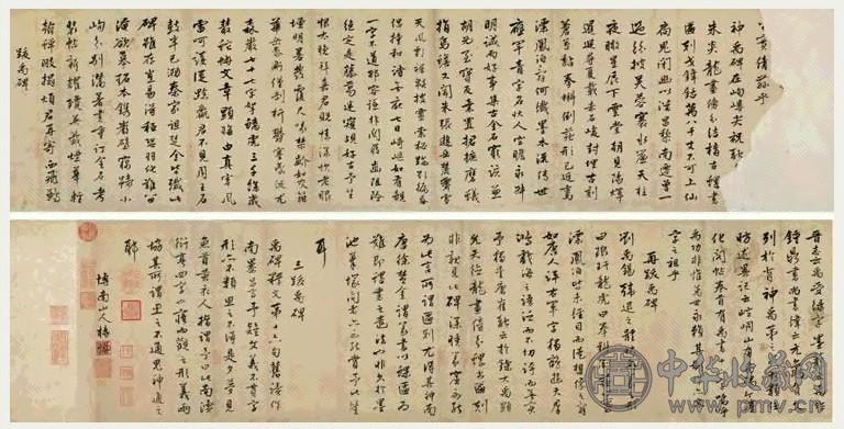 杨慎 行书禹碑考证 手卷 纸本