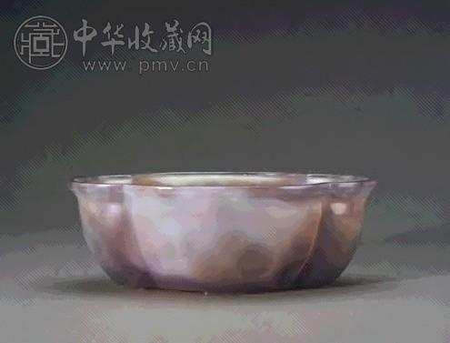 清乾隆 玛瑙棱花盆