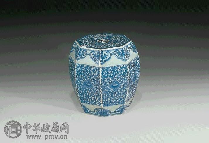 清中期青花缠枝牡丹八方小绣墩收藏资讯|艺术家|书画家|书画名人|书法家