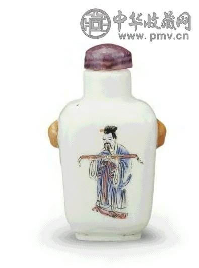 清 嘉庆 粉彩人物纹鼻烟壶