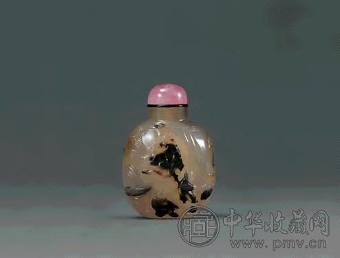 清 苏州玛瑙灯戏图鼻烟壶